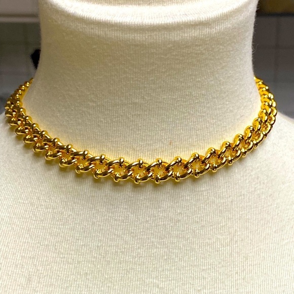 NWOT Gold Chain Link Hand Made Necklace Choker - Picture 1 of 8